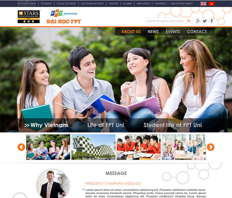 Thiết kế website trường Đại học Quốc tế FPT