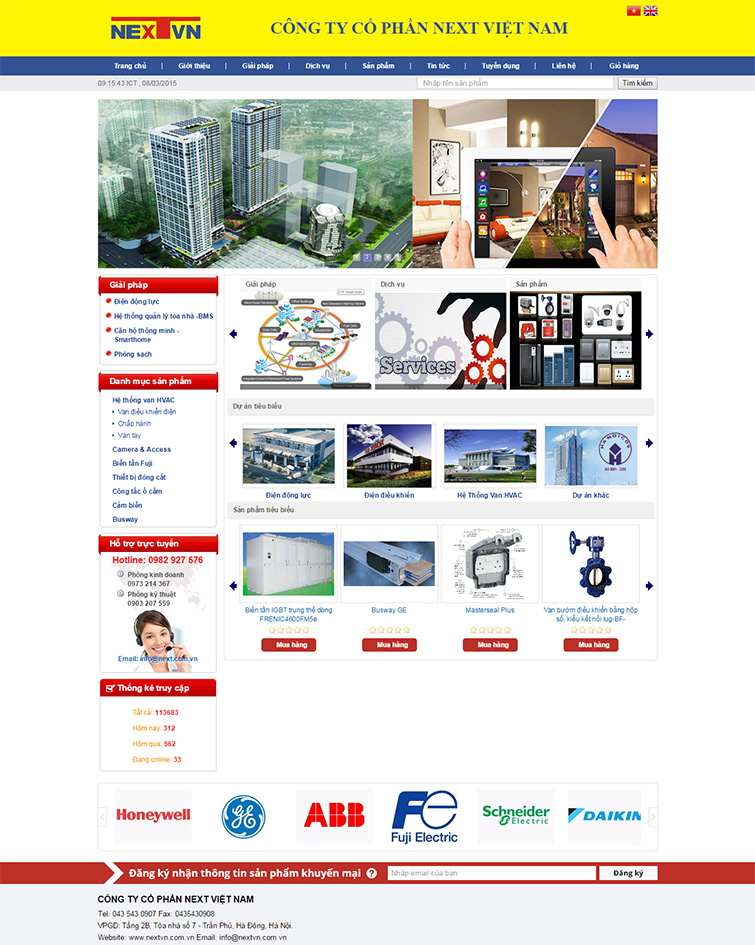 Thiết kế web giới thiệu công ty thiết bị công nghiệp