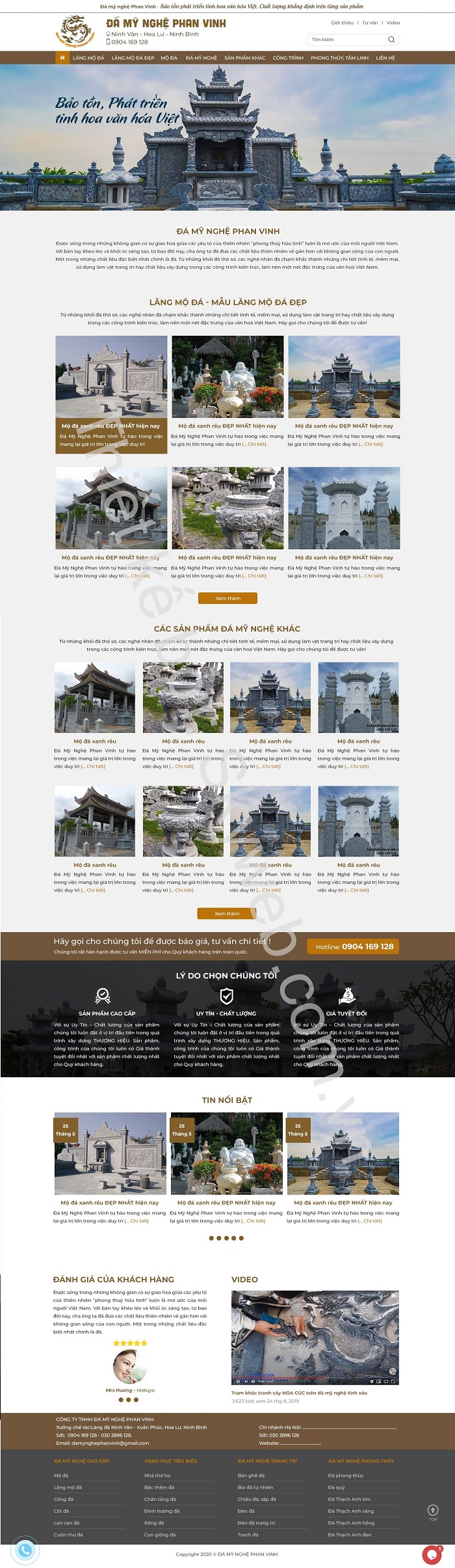 Thiết kế website công ty Đá Mỹ Nghệ Cao Cấp