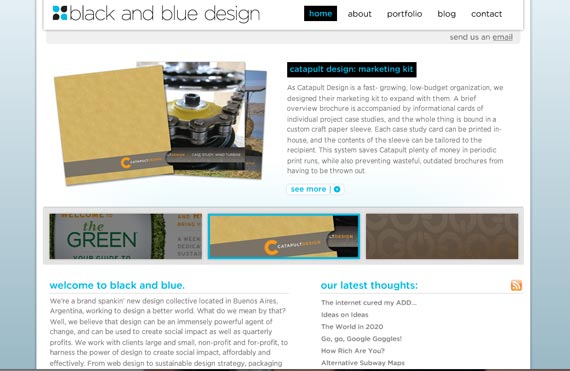 Một thiết kế website tốt với 2 màu xanh-đen-trắng