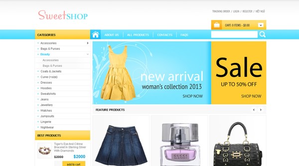 Mẫu website bán hàng thời trang Mẫu website bán hàng thời trang
