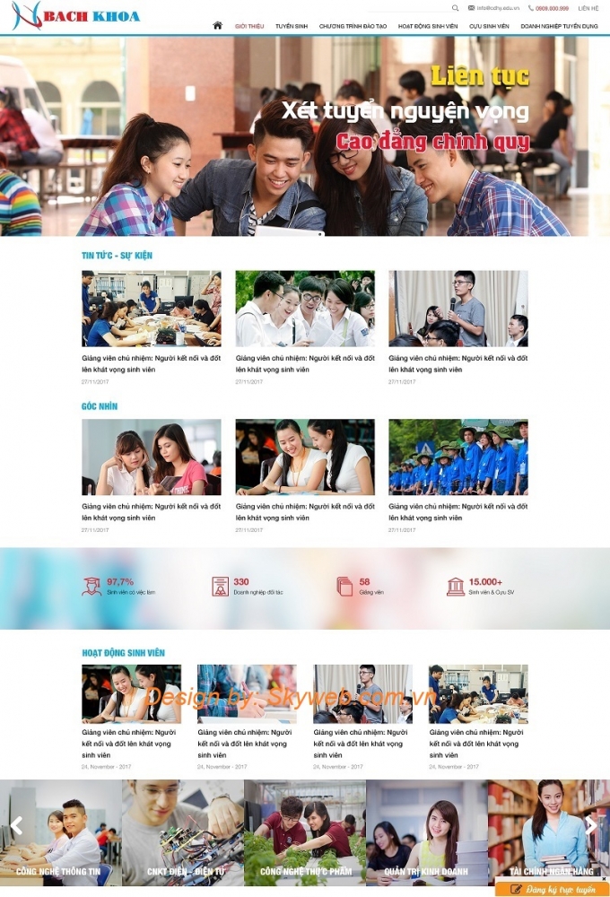Thiết kế Website trường Cao đẳng Bách Khoa - chuẩn SEO