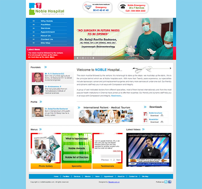 Thiết kế website bệnh viện - phòng khám