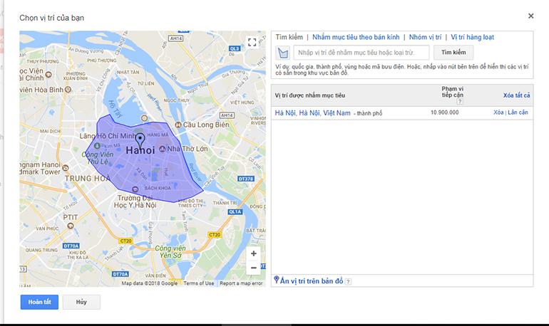 Có thể nhắm mục tiêu quảng cáo Google Adwords đến nhiều vị trí địa lý mong muốn không?