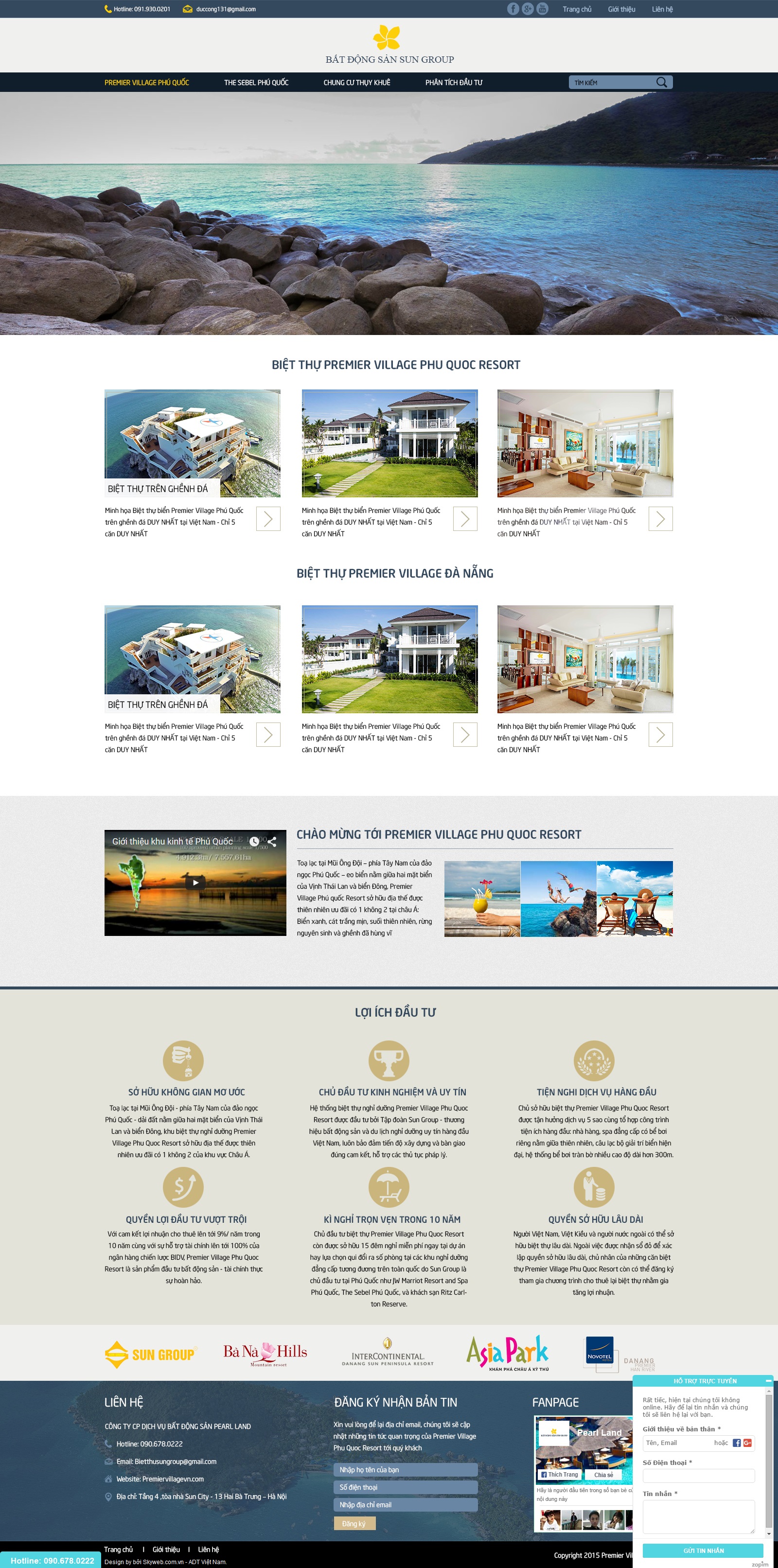 Thiết kế website bất động sản Sun Group