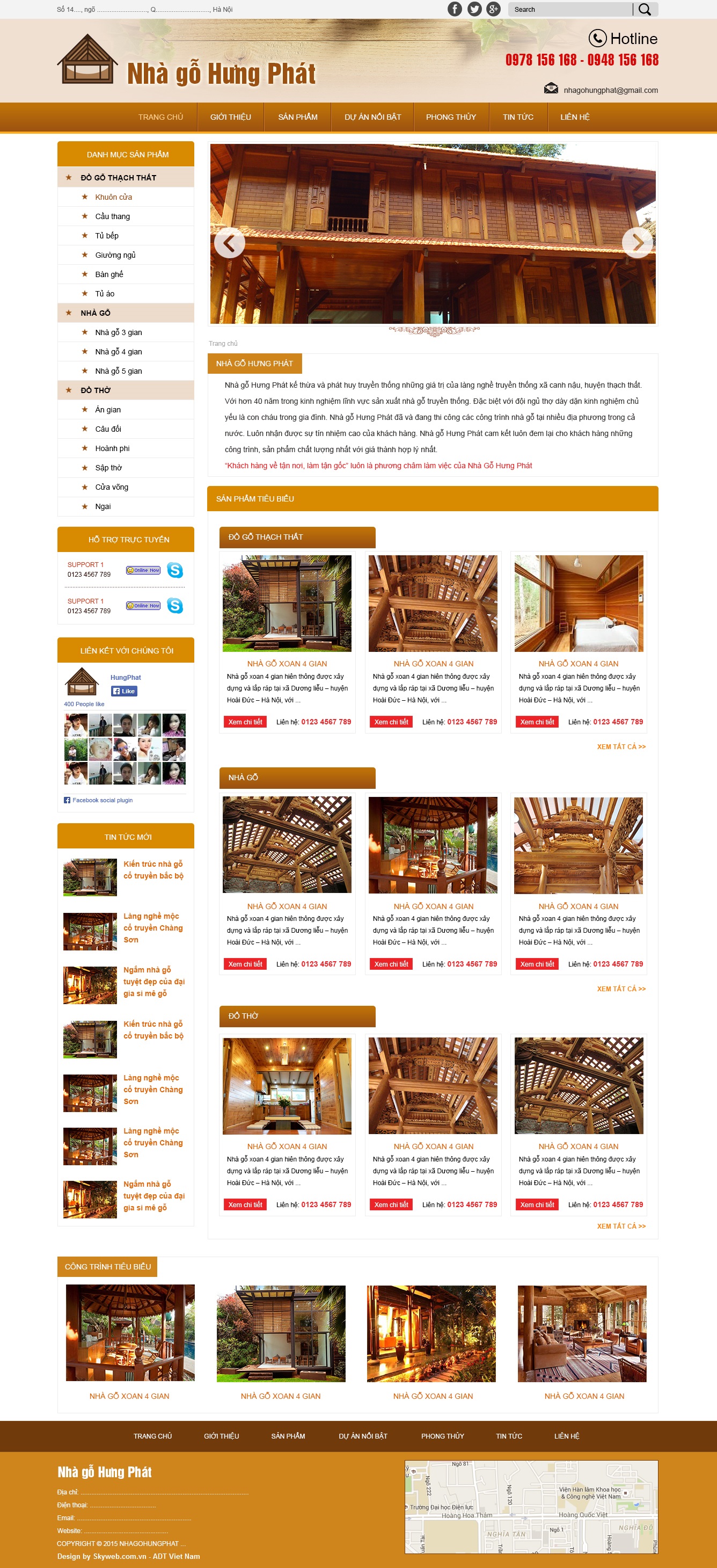 Thiết kế website nội thất Hưng Phát
