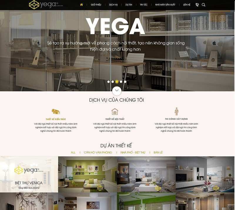 Thiết kế website nội thất YEGA Furniture
