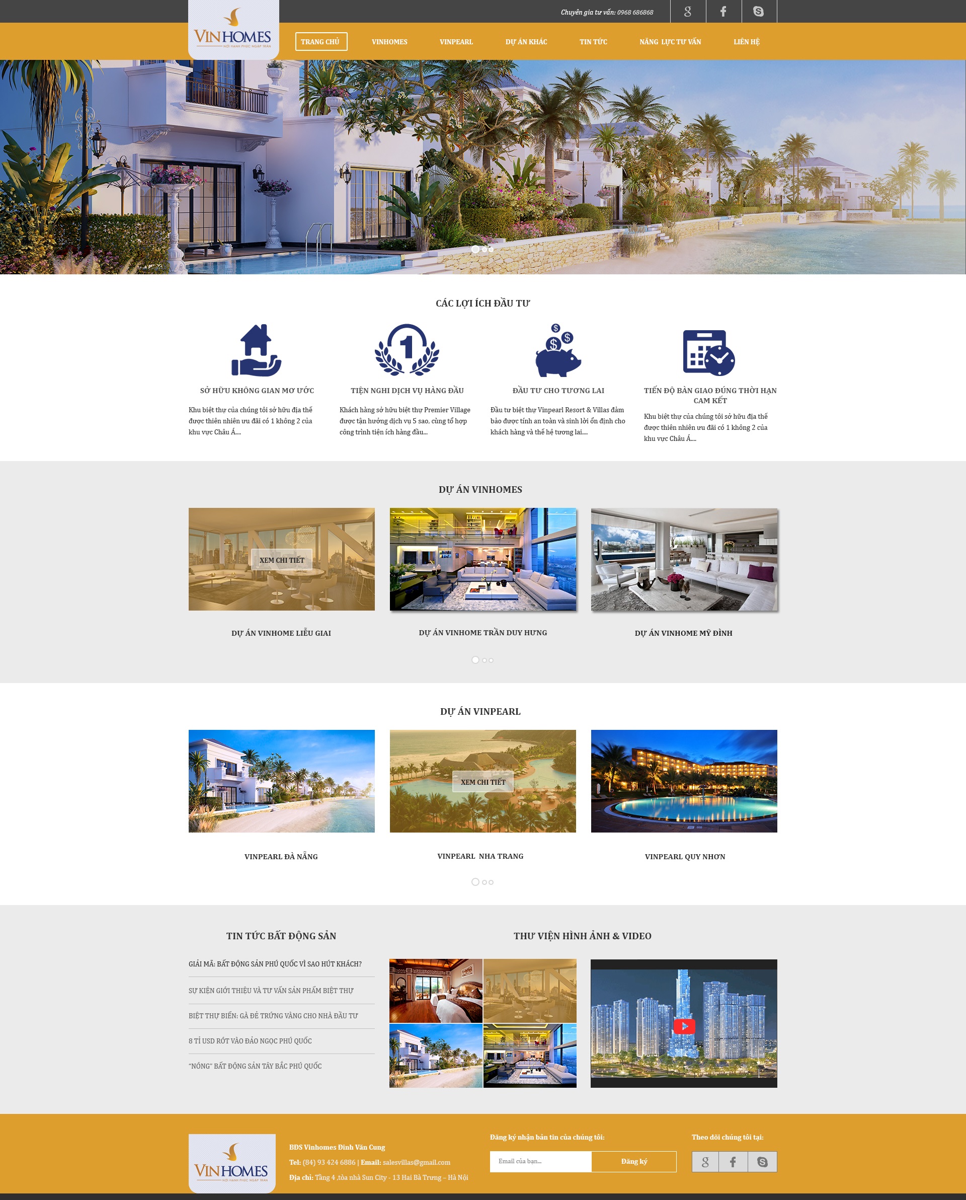 Thiết kế website bất động sản Vinhomes