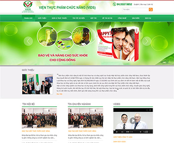 Mẫu website viện thực phẩm chức năng