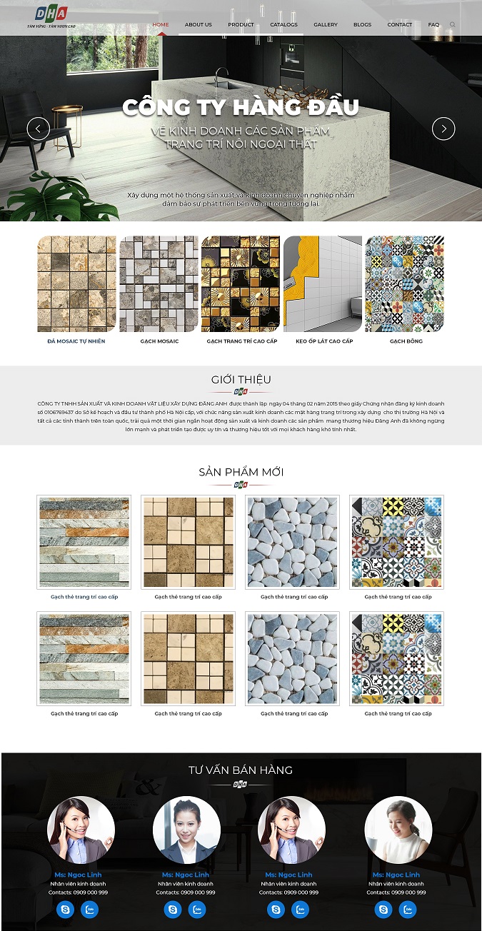 Thiết kế Website công ty vật liệu xây dựng - Gạch trang trí