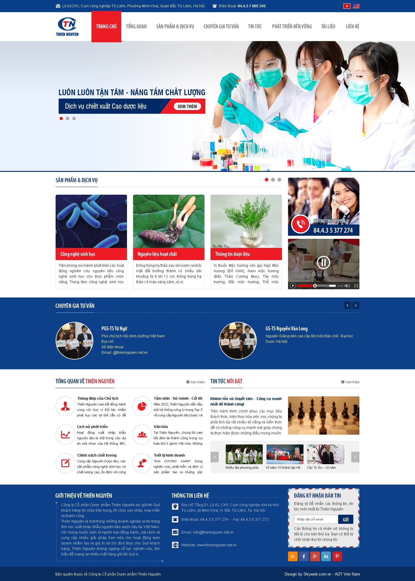 Thiết kế website công ty Dược Thiên Nguyễn