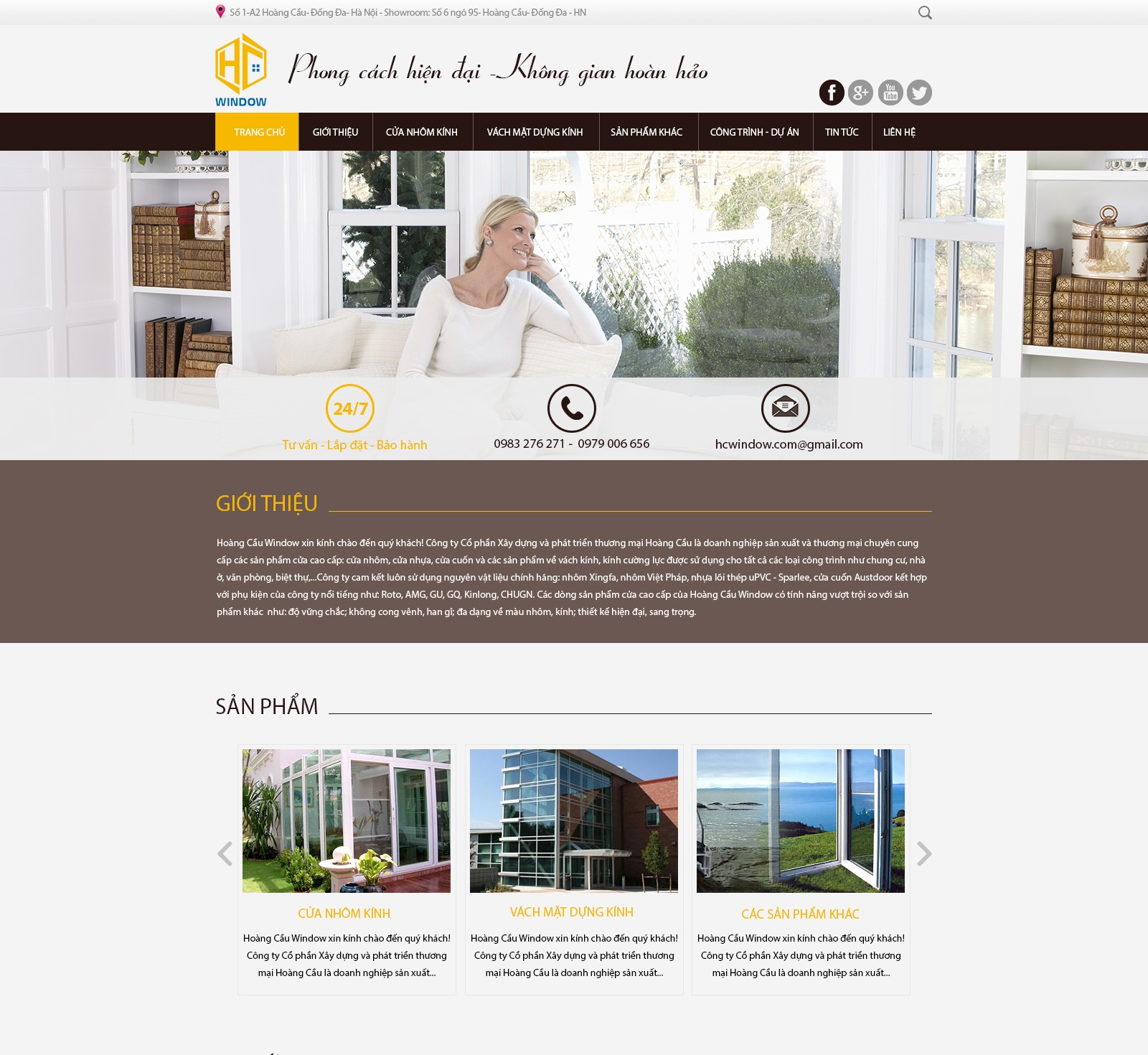thiết kế website công ty cửa cuốn HC Windown