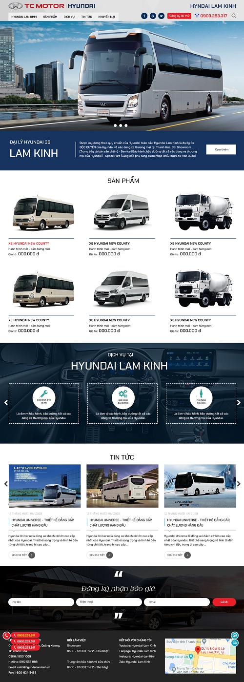 Thiết kế website ô tô Hyundai - Lam Kinh