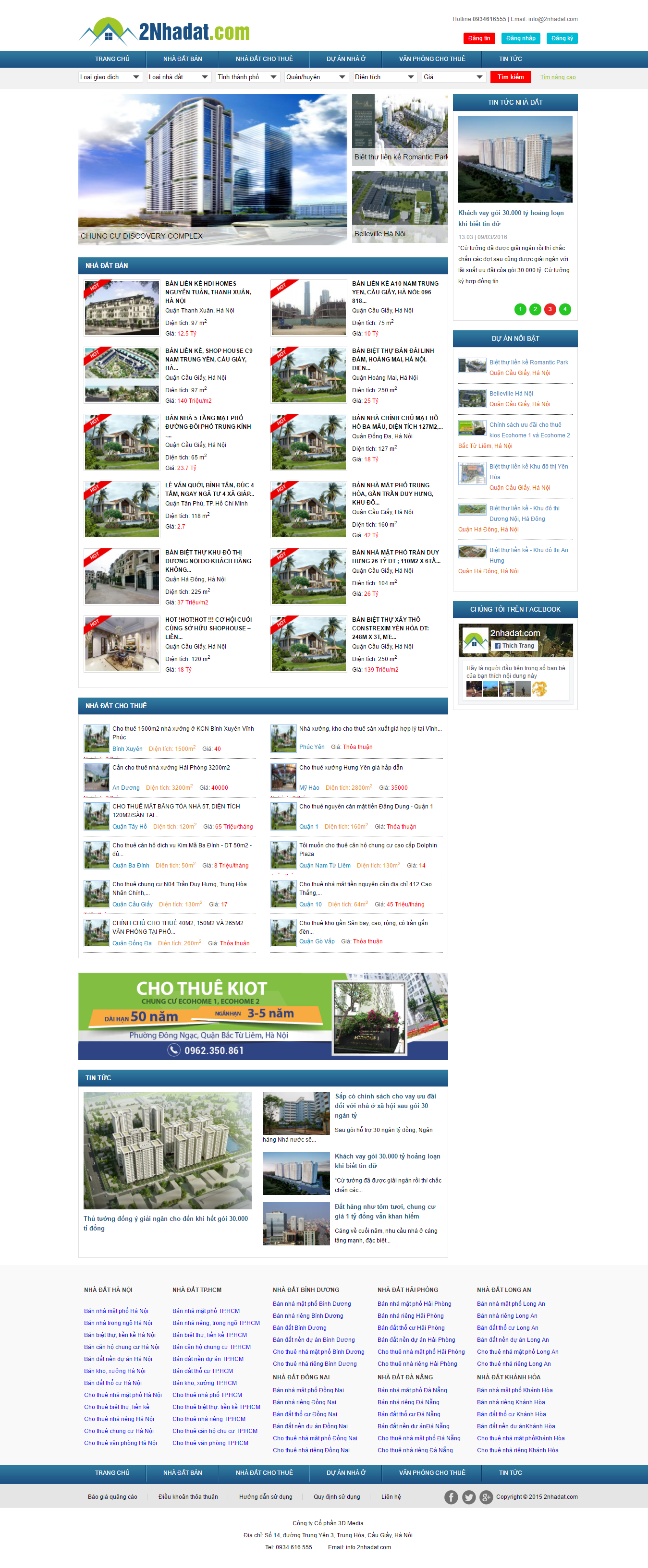 Thiết Kế Website Sàn Giao Dịch Bất Động Sản 2 Nhà Đất