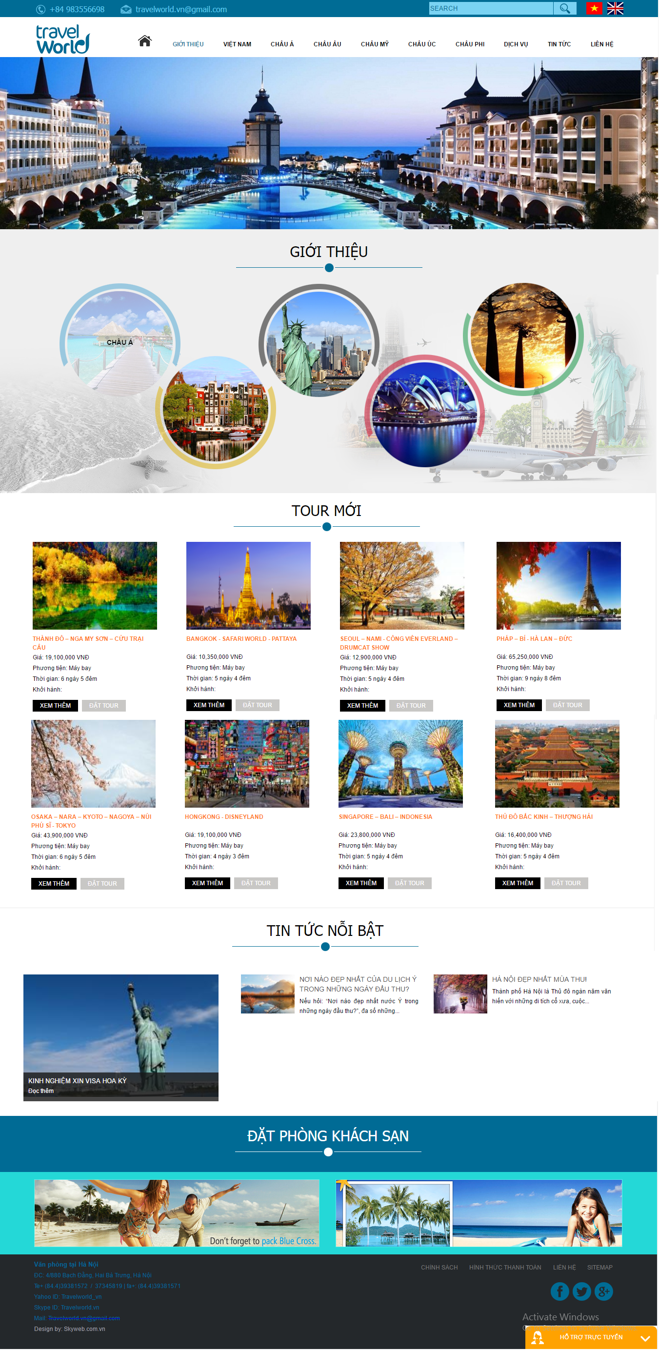 Thiết kế website du lịch Travel World