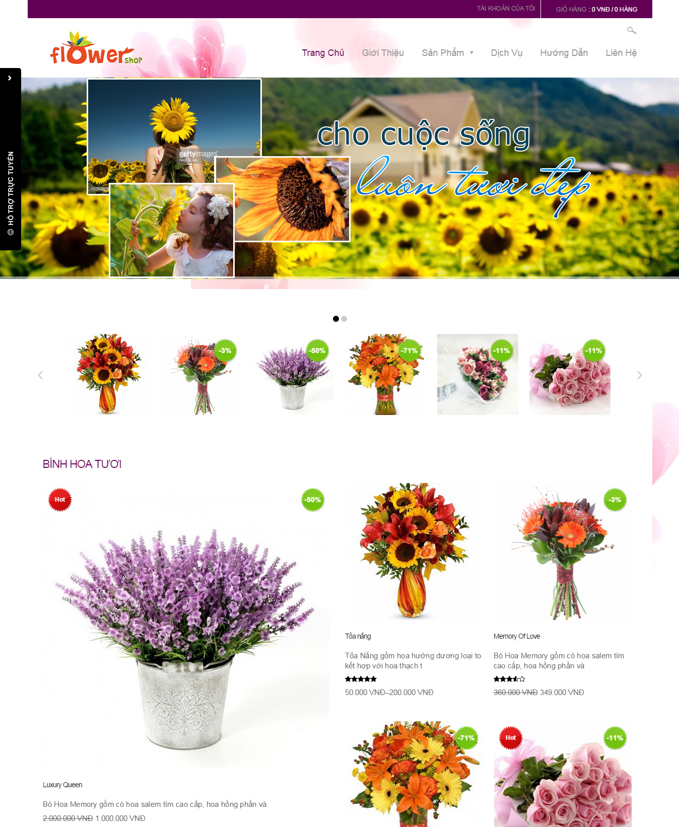 Thiết kế website bán hàng hoa tươi Flower