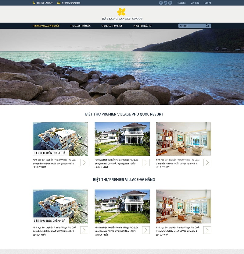 Thiết kế website bất động sản Sun Group
