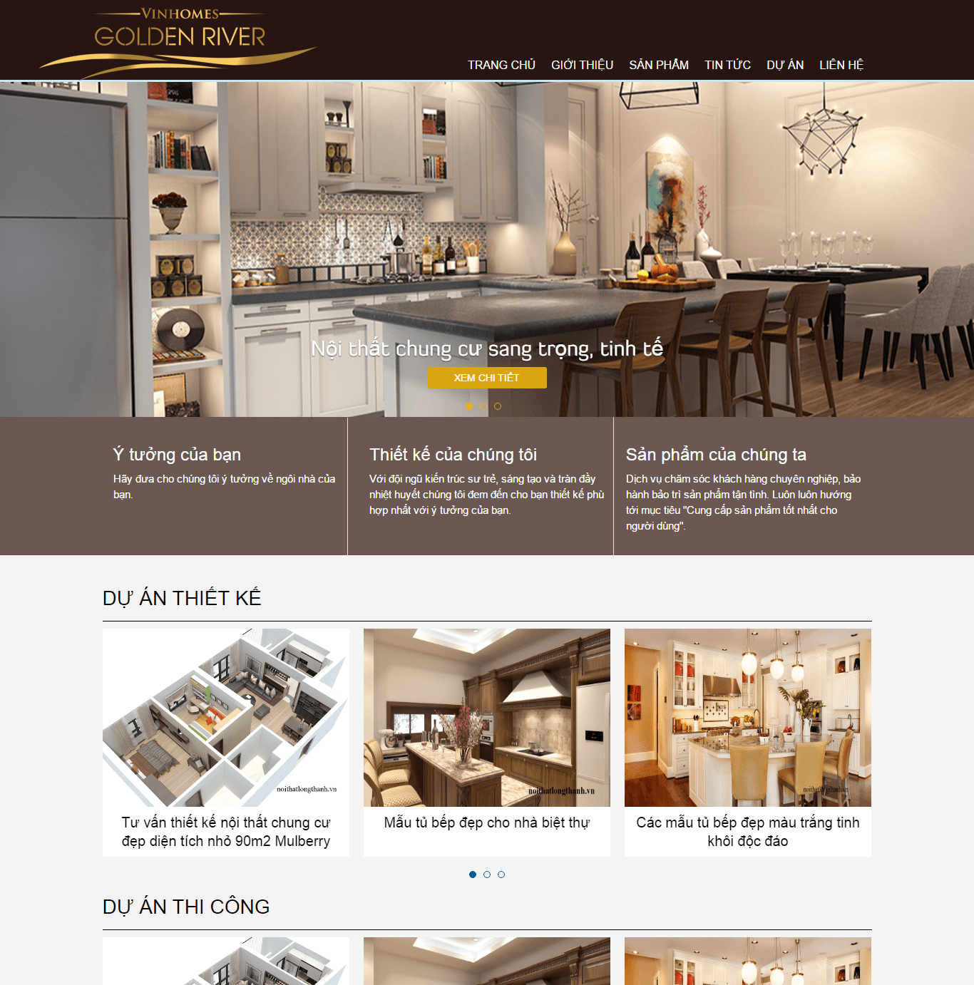 Thiết kế website nội thất Vinhomes