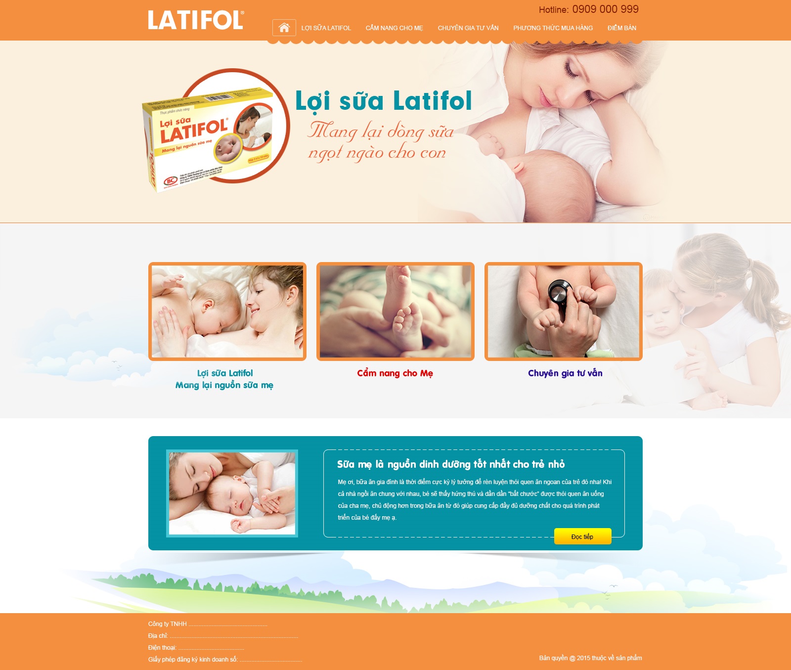 Thiết kế website sản phẩm Lợi Sữa Latifol