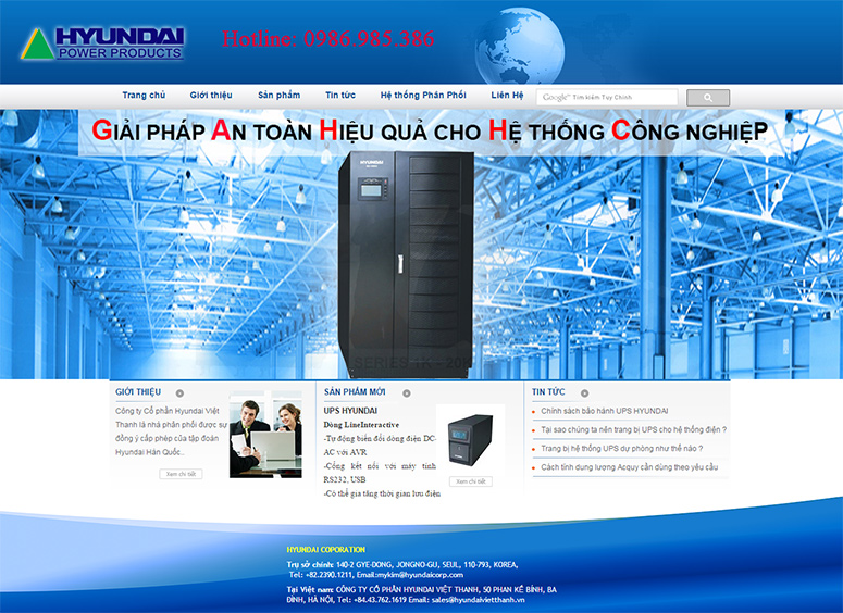 Thiết kế website công ty UPS Huyndai