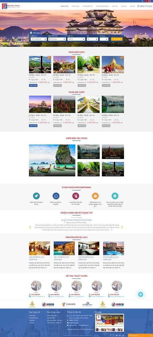 Thiết kế website Du lịch PhucGia Travel