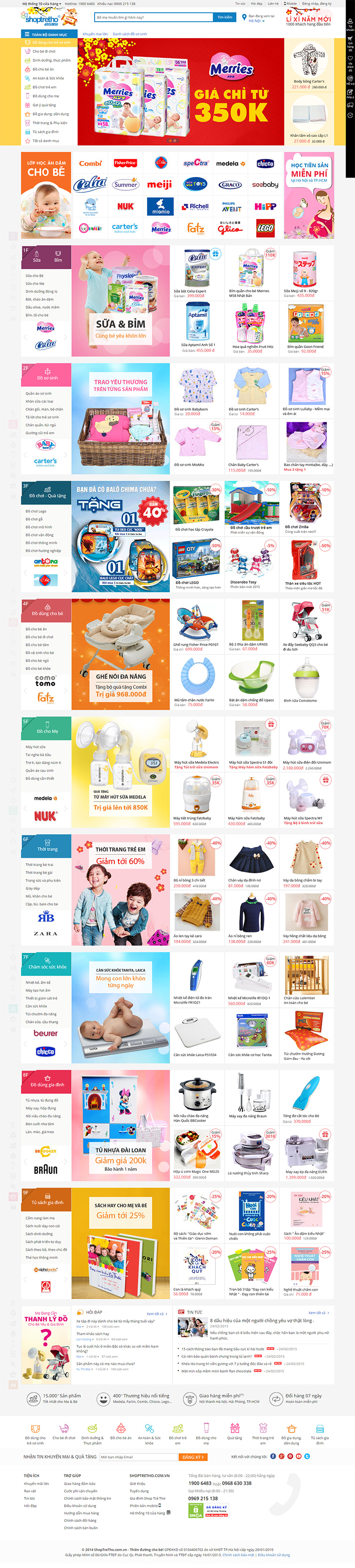 Thiết kế web siêu thị Mẹ và Bé Online