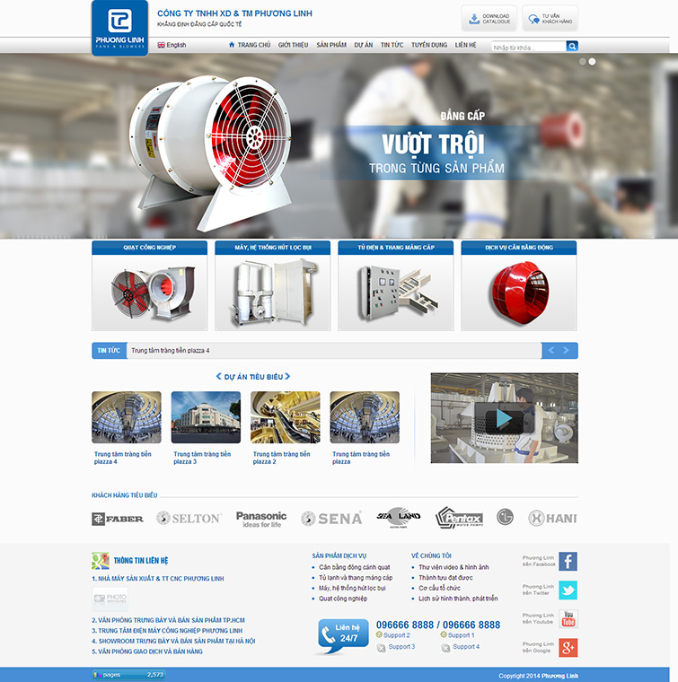 Thiết kế website công ty xây dựng thương mại Phương Linh