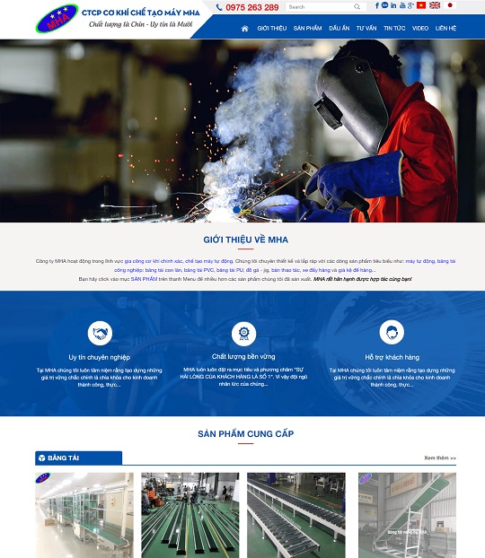 Thiết kế website Công ty - Sản phẩm Cơ khí chế tạo máy