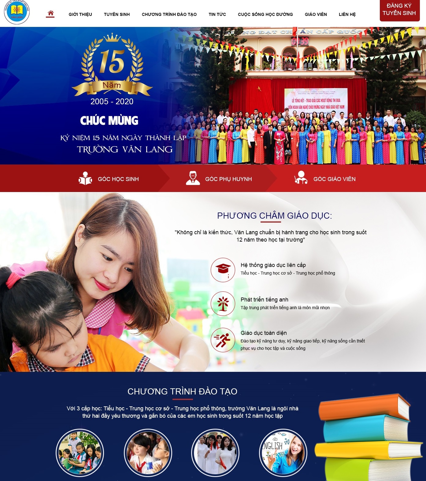 Thiết kế Website Trường Học Liên cấp TH, THCS, THPT Văn Lang 