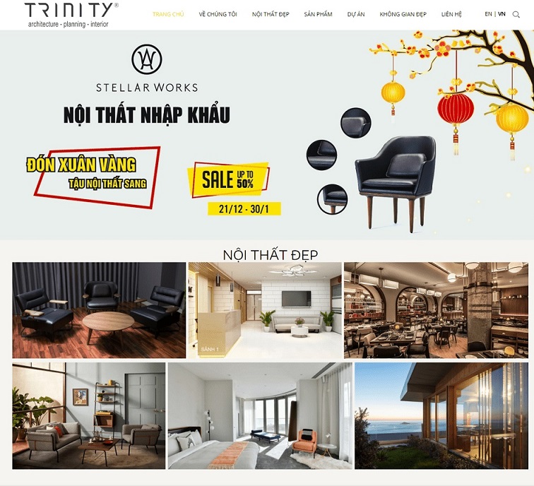 Thiết Kế Website Kiến Trúc Nội Thất Trinity Decor